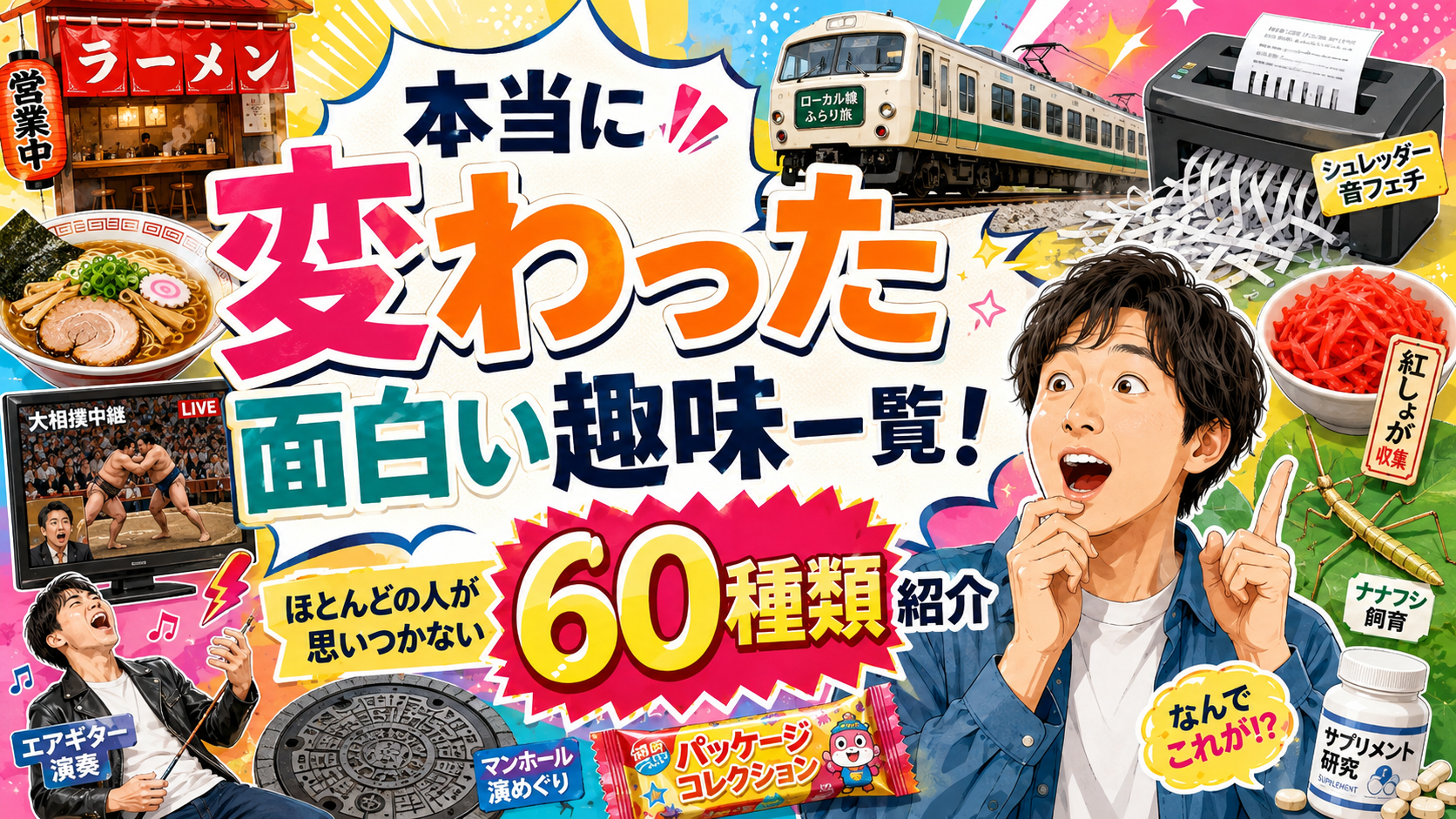 本当に変わった面白い趣味一覧！【ほとんどの人が思いつかない60種類紹介】